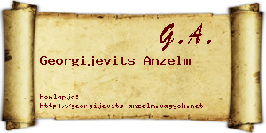 Georgijevits Anzelm névjegykártya